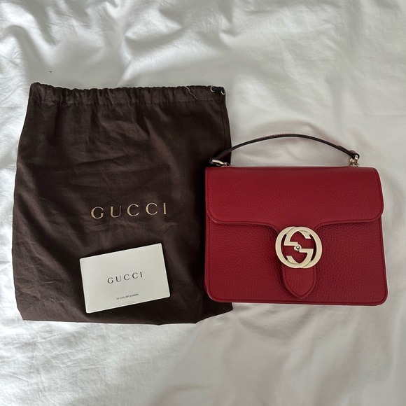 Gucci Handbags - Gucci Interlocking Shoulder Bag Leather (Small)